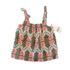 Carter's NWT 9 Mos Linen Pink & Green Summer Top with Straps